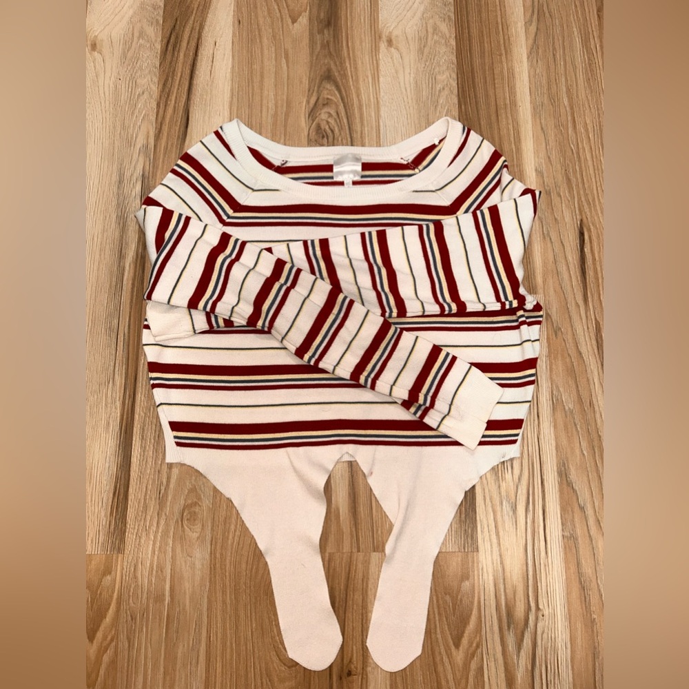 striped long sleeve crop top